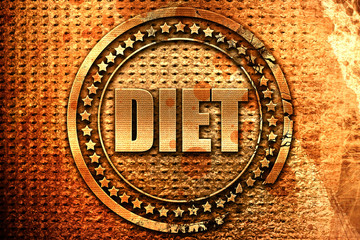 diet, 3D rendering, metal text
