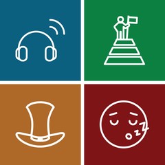 Set of 4 man outline icons