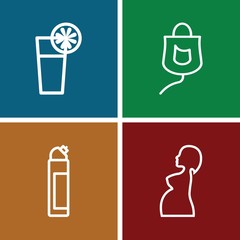 Set of 4 health outline icons