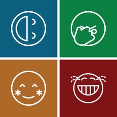Set of 4 laughing outline icons