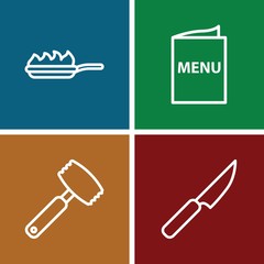 Set of 4 chef outline icons