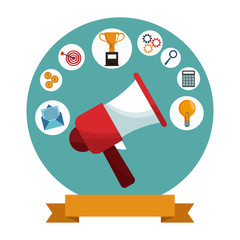 digital marketing megaphone social media vector illustration eps 10