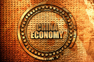 china economy, 3D rendering, metal text