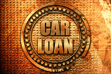 car loan, 3D rendering, metal text