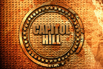 capitol hill, 3D rendering, metal text