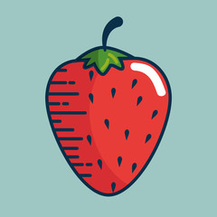 strawberry fresh fruit handmade drawn vector illustration design