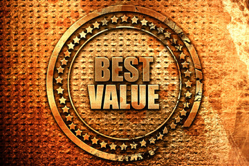 best value, 3D rendering, metal text
