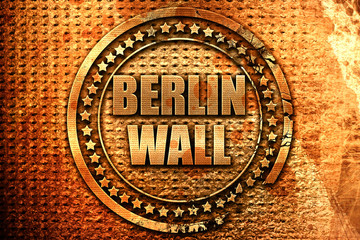 berlin wall, 3D rendering, metal text