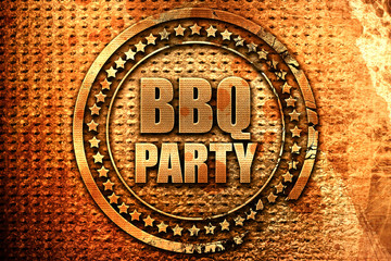 bbq party, 3D rendering, metal text