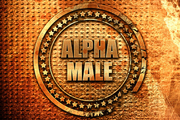 alpha male, 3D rendering, metal text