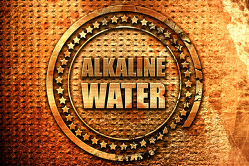 alkaline water, 3D rendering, metal text