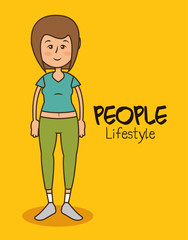 woman character healthy lifestyle vector illustration design
