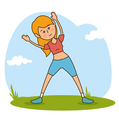 woman character healthy lifestyle vector illustration design