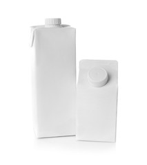 Two simple milk boxes on white background