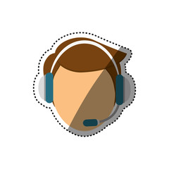 Call center operator icon vector illustration graphic design