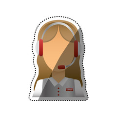Call center operator icon vector illustration graphic design