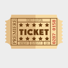 cinema ticket entrance icon vector illustration design