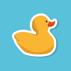 duck plastic toy icon vector illustration design