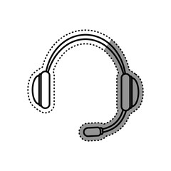 Headset communication device icon vector illustration graphic design