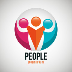 people silhouette colors icon vector illustration design