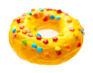 Glazed donut on white background