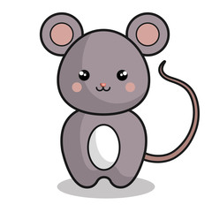 cute mouse kawaii style vector illustration design