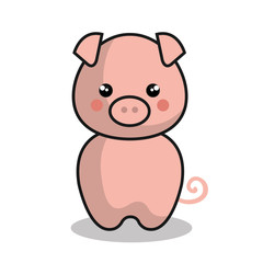 Obraz na płótnie Canvas cute pig kawaii style vector illustration design