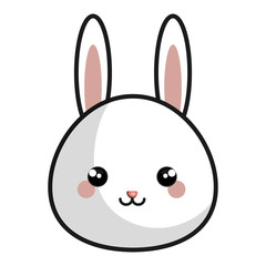 cute rabbit kawaii style vector illustration design