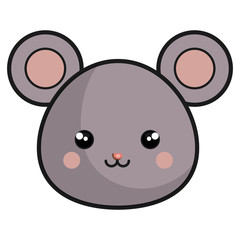 cute mouse kawaii style vector illustration design