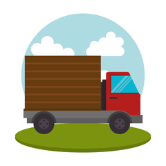 truck transport vehicle icon vector illustration design