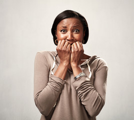 Scared black woman.