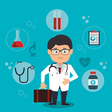 healthcare professional avatar character vector illustration design