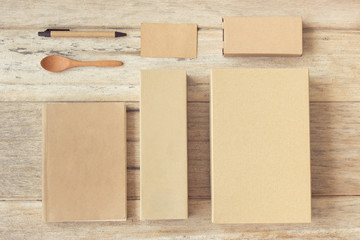 brand identity mockup set top view