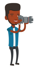 Photographer taking photo vector illustration.