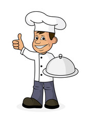 Icon cheerful cook.