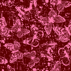 red butterfly background