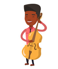 Man playing cello vector illustration.