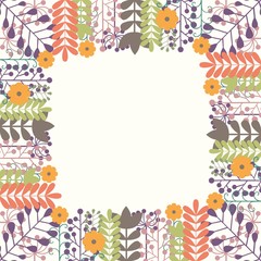 Vector floral frame for design