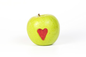 Apple heart red green