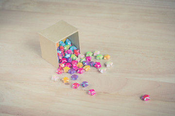 colorful of paper fold christmas stars
