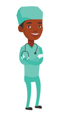 Young confident surgeon with arms crossed