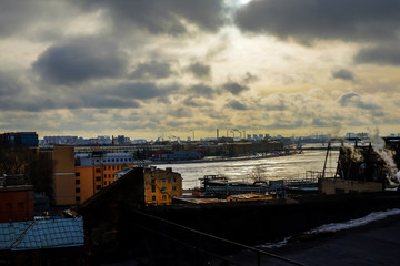 Obraz premium landscape of an industrial city