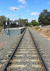 Fototapeta premium railway track, platform and station