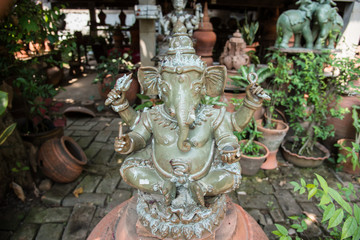 Lord Ganesh - Hindu God of Prosperity in the garden.