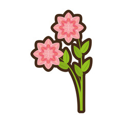 cartoon petunia flower nature spring vector illustration eps 10