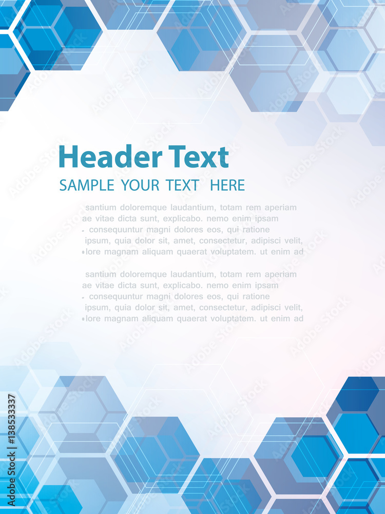 Canvas Prints vector abstract geometric background. template brochure design. blue hexagon shape
