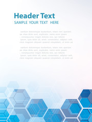 Vector Abstract geometric background. Template brochure design. Blue hexagon shape