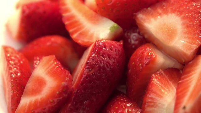  High quality video of strawberries in 4K