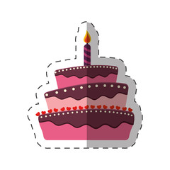 birthday cake sweet candle dessert vector illustration eps 10