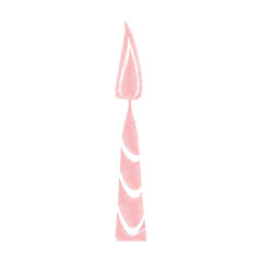 drawing pink candle celebration vector illustration eps 10
